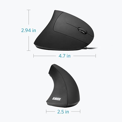 Anker Ergonomic Optical USB Wired Vertical Mouse 1000/1600 DPI - Image 3
