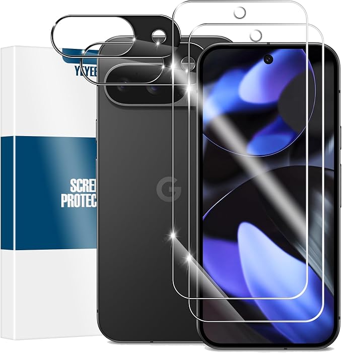 3 Pack Glass Screen Protector for Google Pixel 9, Ultrasonic Fingerprint Unlock, HD Clear Case - Image 5