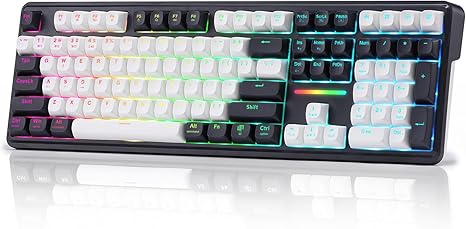 Redragon K745 PRO Wireless Gasket RGB Gaming Keyboard, 108 Keys Mechanical Keyboard w/Extra 4 Hotkeys, Hot-Swap South-Facing LED Socket, 5-Layer Noise Dampening, Mint Mambo Switch