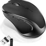 Bluetooth Wireless Mouse Built-in Mouse Jiggler for MacBook Pro MacBook Air Mac Laptop iPad Pro Computer PC, Rechargeable Silent Slim Wireless Mouse Grey