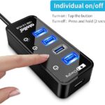 Atolla USB 3.0 Powered Hub â€“ 4-Port SuperSpeed USB Splitter with Charging Port, Independent On/Off Switch, and 5V/3A AC Adapter