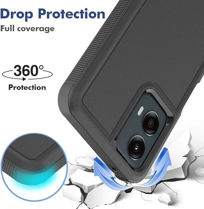 for Motorola Moto G 5G 2024 Case with Screen Protector, Hybrid Heavy Duty Military Protective Shockproof Armor Dual Layer Protection Defender Back Cover Phone Case for Moto G 5G - Image 4