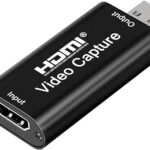 Audio Video Capture Cards 1080P Video Card USB 2.0 HDMI Capture Device - Record Card Support High Definition Acquisition/Game Live Streaming/Screen Sharing/Video Recording/Live Con