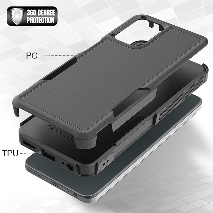 for Motorola Moto G 5G 2024 Case with Screen Protector, Hybrid Heavy Duty Military Protective Shockproof Armor Dual Layer Protection Defender Back Cover Phone Case for Moto G 5G - Image 3