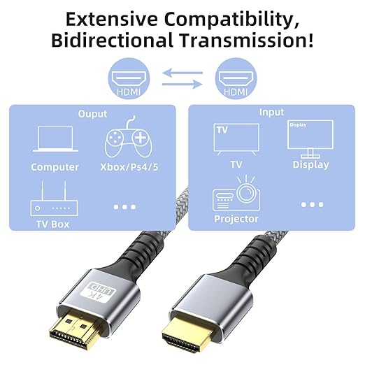 25FT 4K HDMI 2.0 Cable – Ultra High-Speed Gold-Plated HDMI Cord for TV, Monitor, Xbox, PS5 & Laptop - Image 5