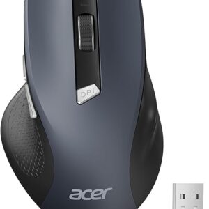 Acer Wireless Mouse for Laptop, 2.4GHz Computer Mouse Wireless with USB Receiver, Portable Cordless Mice, 3 Adjustable DPI Ergonomic USB Mice, 6 Button Compatible with MacBook Pro.