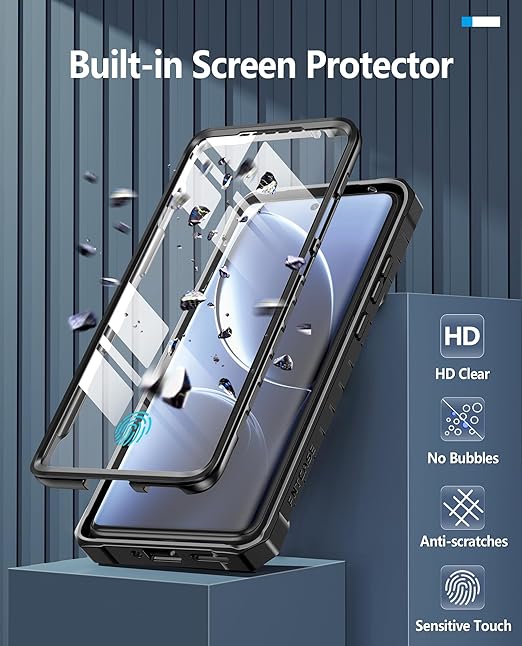FNTCASE for Motorola Edge 2025 Case: Military Grade Drop Proof Protection Mobile Cover with Kickstand | Matte Textured Rugged Shockproof TPU | Protective Sturdy Phone Case - Black - Image 2