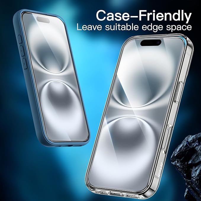 JETech Screen Protector for iPhone 16e 2025, iPhone 13/13 Pro 6.1-Inch, Tempered Glass Film, 3-Pack - Image 2
