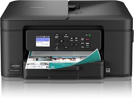 Brother Work Smart 1360 Wireless Colour Inkjet, All-in-One Printer for Home Use, Copy, Scan with Automatic Duplex Printing, 1.8†Color Display and Starter Cartridges (MFCJ1360DW us