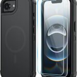 DUEDUE Magnetic Case Compatible with iPhone 16e Phone Case,iPhone 16e Case MagSafe with Ring Holder Stand Slim Translucent Matte Drop Shockproof Protective Cover Cases for iPhone 1