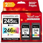 Valuetoner 245XL 246XL Ink Cartridge Combo Pack Replacement for Canon Ink 245 and 246 243 244 for Pixma TR4520 TR4527 MG2522 MG2520 MX490 MX492 TS202 TS302 TS3320 MG2920