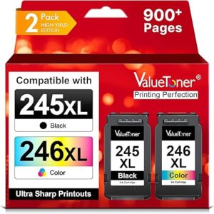 Valuetoner 245XL 246XL Ink Cartridge Combo Pack Replacement for Canon Ink 245 and 246 243 244 for Pixma TR4520 TR4527 MG2522 MG2520 MX490 MX492 TS202 TS302 TS3320 MG2920