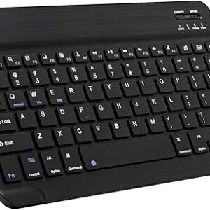 Ultra-Slim Bluetooth Keyboard Portable Mini Wireless Keyboard Rechargeable for Apple iPad iPhone Samsung Tablet Phone Smartphone iPadOS iOS Android (10 inch Black)