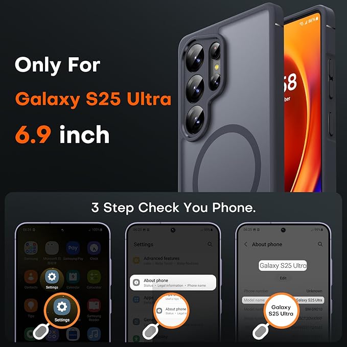 TOCOL Only for Samsung Galaxy S25 Ultra Case Magnetic, Full Camera Protection, Military Drop Protection, Matte Back Cover for Galaxy S25 Ultra 6.9", Desert - Image 3