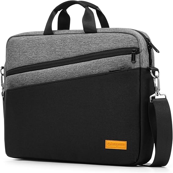 15 15.6 16 inch Laptop Computer PC Shoulder Bag Carrying Case, Water-Repellent Fabric Briefcase, Lightweight Toploader, Business Casual or School