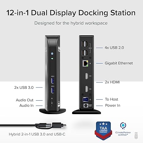 Plugable UD-3900Z Dual HDMI USB Universal Docking Station For Windows (UD-3900Z) - Image 5