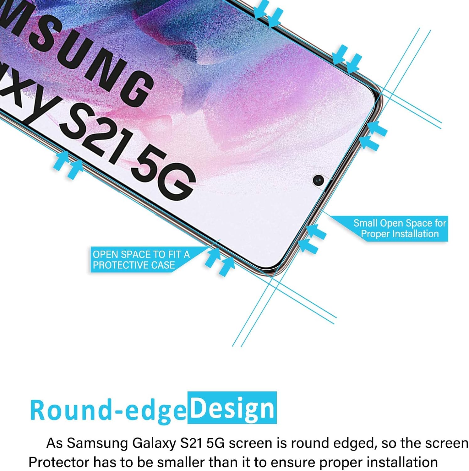 NEW'C 3 Pack Designed for Samsung Galaxy S21 FE 5G Screen Protector Tempered Glass,Case Friendly Scratch-proof, Bubble Free, Ultra Resistant - Image 3