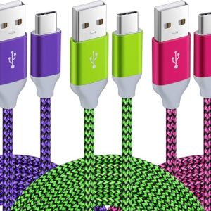 USB C Cable Fast Charge [3 Pack 10FT] USB to USB C Cable Durable Braided C Charger Cable Fast Charge Compatible with iPhone 16/15 Pro Max Samsung Galaxy S25 S24 S23 S22 S21 S20 S10