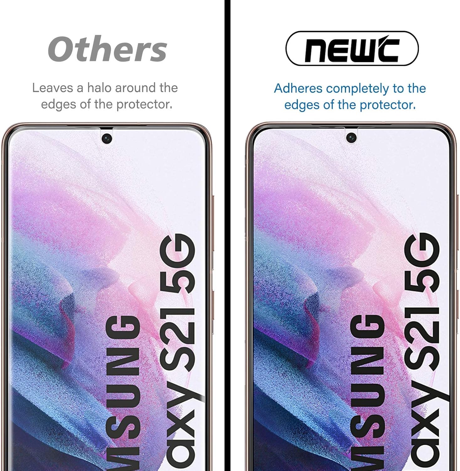 NEW'C 3 Pack Designed for Samsung Galaxy S21 FE 5G Screen Protector Tempered Glass,Case Friendly Scratch-proof, Bubble Free, Ultra Resistant - Image 5