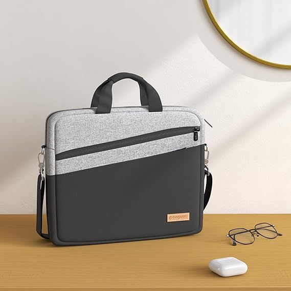 15 15.6 16 inch Laptop Computer PC Shoulder Bag Carrying Case, Water-Repellent Fabric Briefcase, Lightweight Toploader, Business Casual or School - Image 5