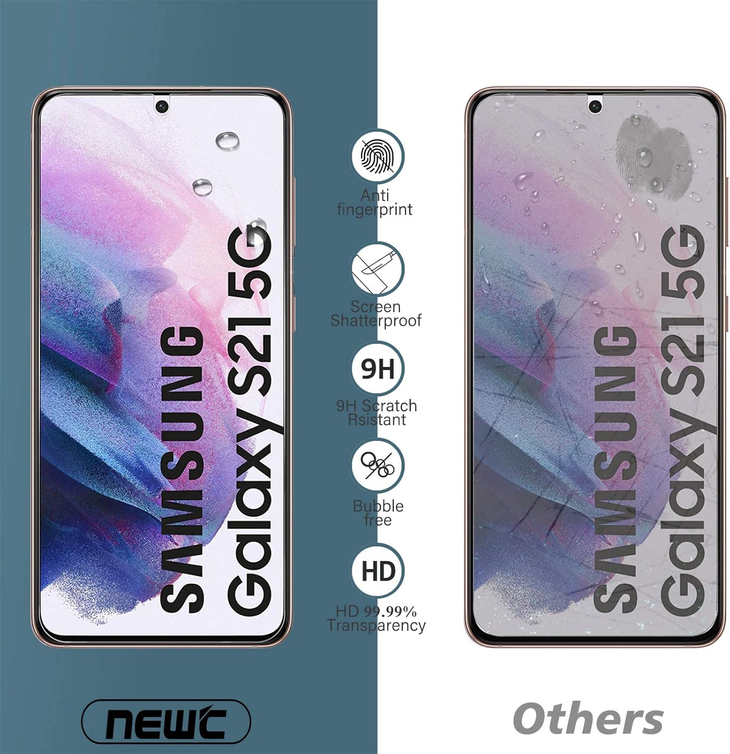 NEW'C 3 Pack Designed for Samsung Galaxy S21 FE 5G Screen Protector Tempered Glass,Case Friendly Scratch-proof, Bubble Free, Ultra Resistant - Image 6